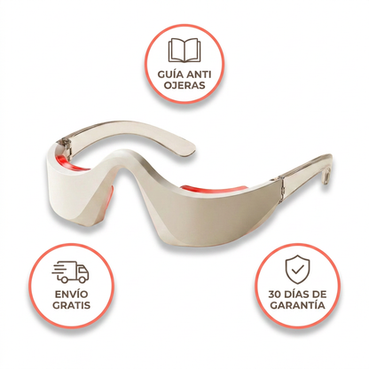 Las gafas de luz roja con la guia anti ojeras de regalo, envio gratis y 30 dias de garantia