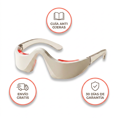 Las gafas de luz roja con la guia anti ojeras de regalo, envio gratis y 30 dias de garantia