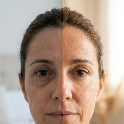 Antes y despues: el contorno de ojos cansado y descansado