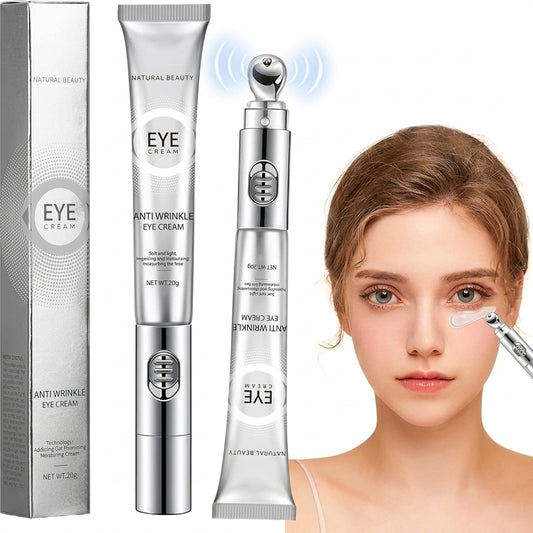 Crema de contorno con masajeador para bolsas en los ojos y ojeras