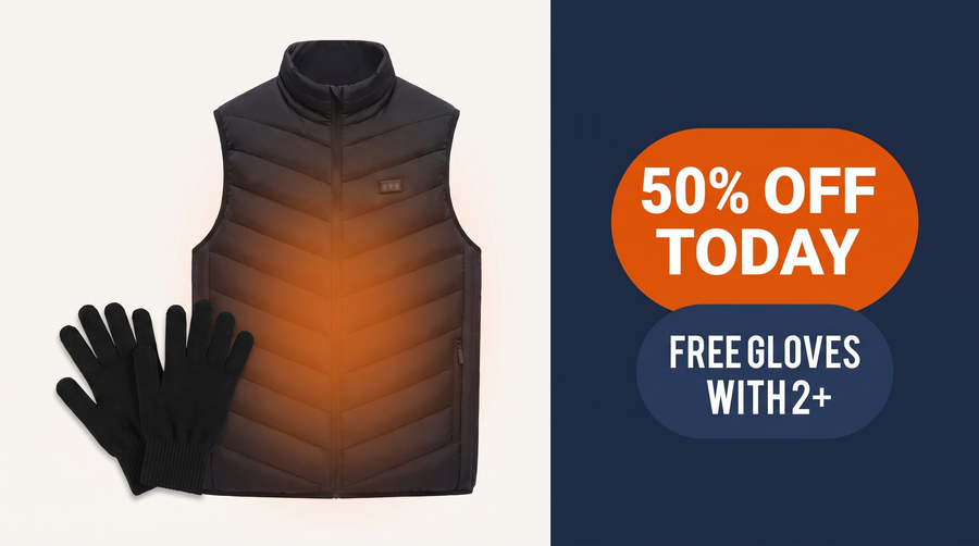 Northwarm heated vest with free thermal gloves and free shipping